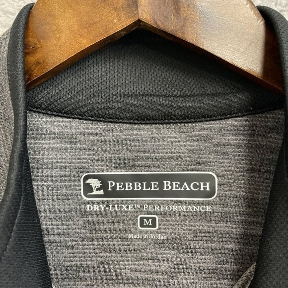 NEW Pebble Beach Men's M Performance Gray Quarter-Zip Pullover Sweatshirt - Picture 7 of 10